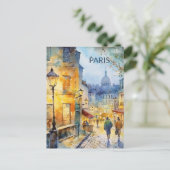 POSTCARD Beautiful Watercolor of Paris Travel ポストカード (スタンド正面)