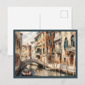 POSTCARD Beautiful Watercolor of Venice Travel ポストカード (正面/裏面)
