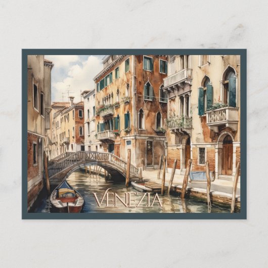 POSTCARD Beautiful Watercolor of Venice Travel ポストカード (正面)