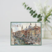 POSTCARD Beautiful Watercolor of Venice Travel ポストカード (スタンド正面)