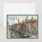 POSTCARD Beautiful Watercolor of Venice Travel ポストカード (正面/裏面)