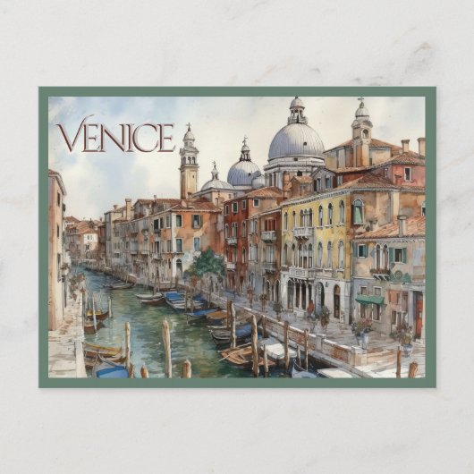 POSTCARD Beautiful Watercolor of Venice Travel ポストカード (正面)