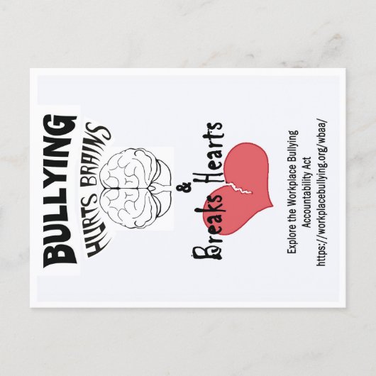 Postcard-Bullying Hurts Brains & Breaks Hearts ポストカード (正面)