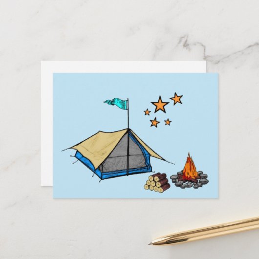 Postcard Camping ポストカード (正面/裏面インサイチュ)