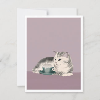 Postcard - Cat with Coffee ポストカード