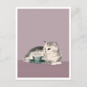 Postcard - Cat with Coffee ポストカード (正面)