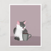 Postcard - Cat with Coffee ポストカード (正面)