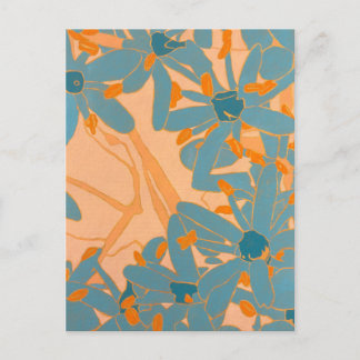 Postcard Contemporary Leaf Design in Peach ポストカード