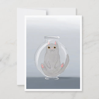 Postcard - Cute Cat in Glass ポストカード