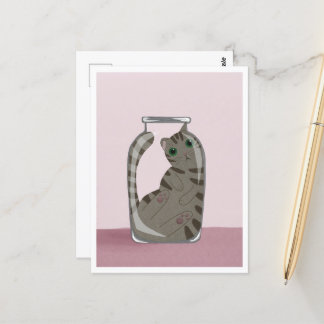 Postcard - Cute Cat in Glass ポストカード