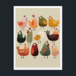 Postcard. Funny Birds ポストカード<br><div class="desc">Collectible postcard. Interesting drawing ideas. Funny birds.</div>