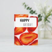 Postcard Happy Birthday Erdbeeren modern Look ポストカード (スタンド正面)