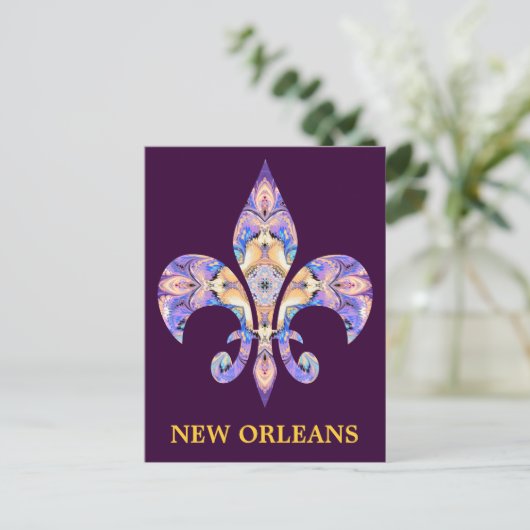 Postcard New Orleans Fleur-de-lis ポストカード (スタンド正面)