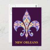 Postcard New Orleans Fleur-de-lis ポストカード (正面/裏面)