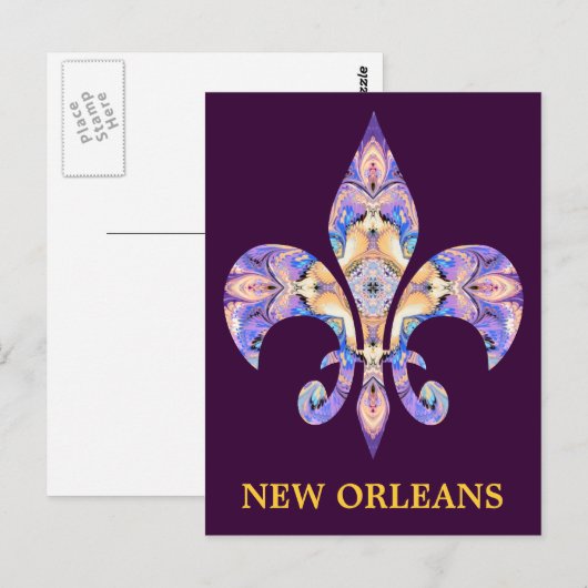 Postcard New Orleans Fleur-de-lis ポストカード (正面/裏面)