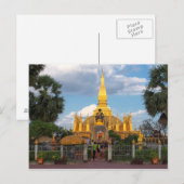 Postcard Pha Than Luang stupa Vientiane Laos ポストカード (正面/裏面)