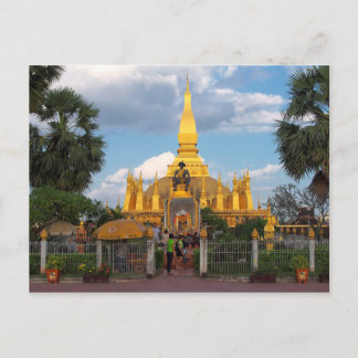 Postcard Pha Than Luang stupa Vientiane Laos ポストカード