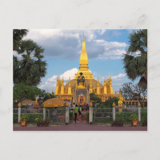 Postcard Pha Than Luang stupa Vientiane Laos ポストカード (正面)