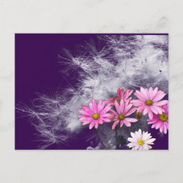 Postcard Postkarte Blumen und Distelsamen ポストカード
