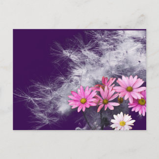 Postcard Postkarte Blumen und Distelsamen ポストカード