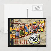 Postcard Route 66 Greetings Vintage ポストカード (正面/裏面)
