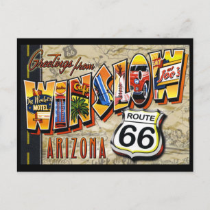 Postcard Route 66 Greetings Vintage ポストカード