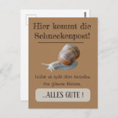 Postcard Schnecke symbolisch Nachträgliche Grüße ポストカード (正面/裏面)