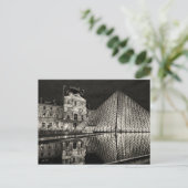 Postcard The Louvre Pyramid In Black / White Paris ポストカード (スタンド正面)