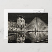 Postcard The Louvre Pyramid In Black / White Paris ポストカード (正面/裏面)