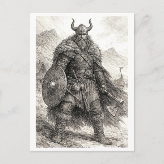Postcard. Viking warrior ポストカード (正面)