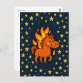 Postcard with a red horses ポストカード (正面/裏面)