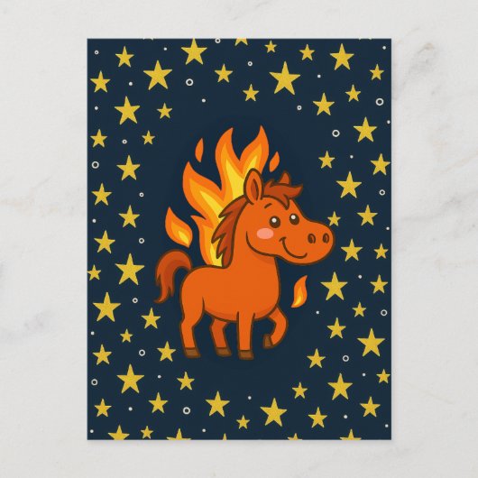 Postcard with a red horses ポストカード (正面)