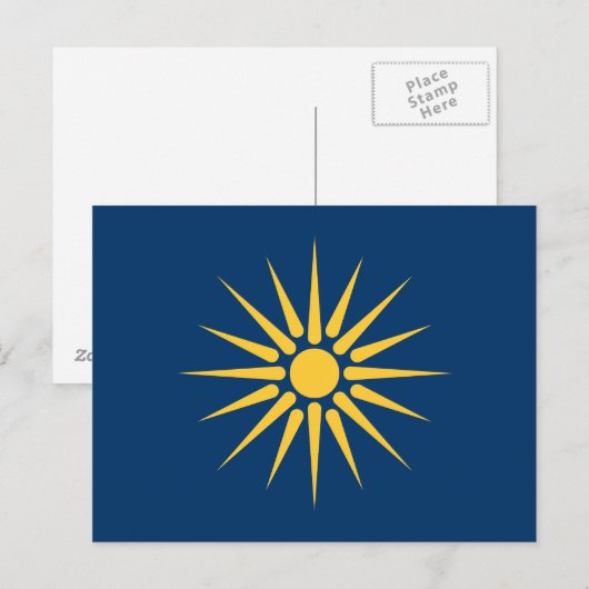Postcard with Flag of Macedonia, Greece ポストカード (正面/裏面)