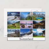 Postcard with landscapes and the text: Switzerland ポストカード (正面/裏面)