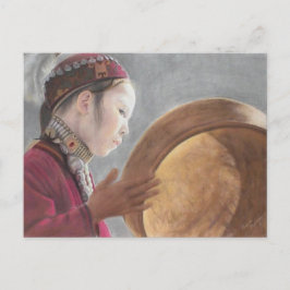 Postcard with Pastel of Afghan Girl ポストカード