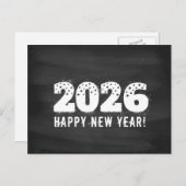 Postcard with text of 2026 on chalkboard. New year シーズンポストカード (正面/裏面)