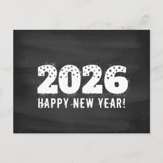Postcard with text of 2026 on chalkboard. New year シーズンポストカード