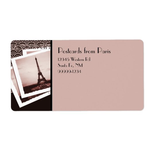 Postcards from Paris Return Address Labels ラベル (正面)