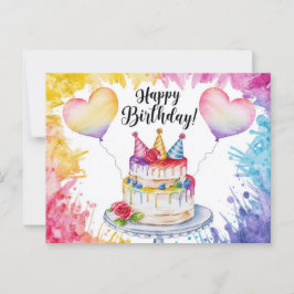 Postcards Happy Birthday Gateau ポストカード
