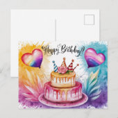 Postcards Happy Birthday Gateau 02 ポストカード (正面/裏面)