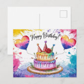 Postcards Happy Birthday Gateau 03 ポストカード (正面/裏面)