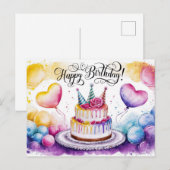 Postcards Happy Birthday Gateau 05 ポストカード (正面/裏面)