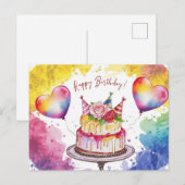Postcards Happy Birthday Gateau 06 ポストカード (正面/裏面)