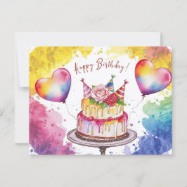 Postcards Happy Birthday Gateau 06 ポストカード