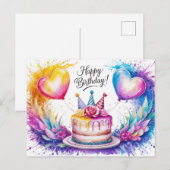 Postcards Happy Birthday Gateau 07 ポストカード (正面/裏面)