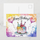 Postcards Happy Birthday Gateau 08 ポストカード (正面/裏面)