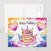 Postcards Happy Birthday Gateau 09 ポストカード (正面/裏面)