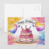 Postcards Happy Birthday Gateau 10 ポストカード (正面/裏面)
