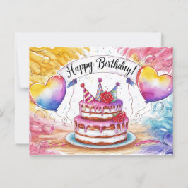 Postcards Happy Birthday Gateau 10 ポストカード