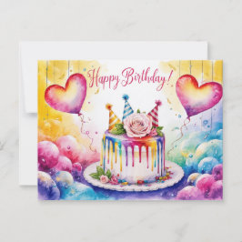 Postcards Happy Birthday Gateau 11 ポストカード